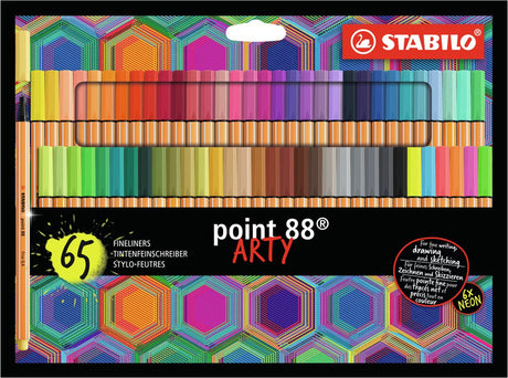 Stabilo point 88 - premium fineliner - fin 0,4 mm - sæt med alle 65 farver