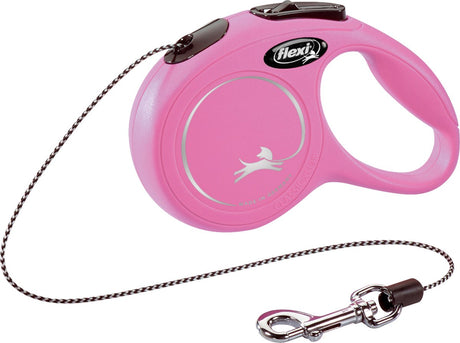 Flexi new classic cord - optrækkelig snor katte - ny klassisk kattesnor xs pink