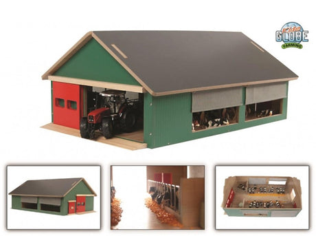 Kids Globe Stable med Windbreak Gaas 1:32