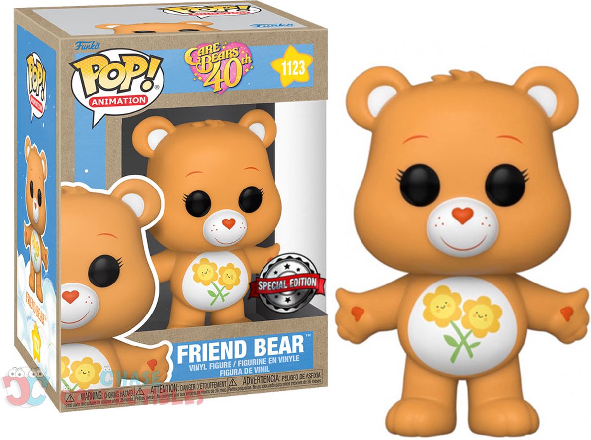Funko pop animation #1123 - care bears 40th - eksklusiv ven bear earth day
