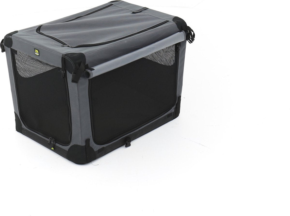 Maelson - hundekasse - foldbar - blød - sort - stor