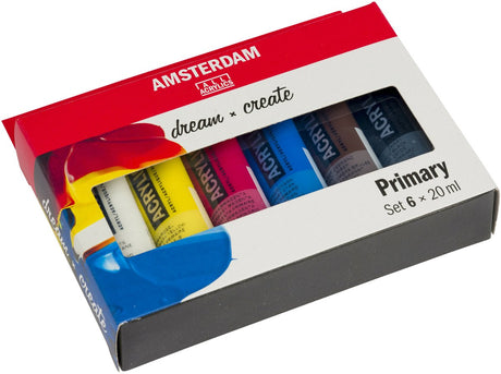 Bruynzeel amsterdam standard serie akrylmaling primær sæt 20ml, 6 stk.