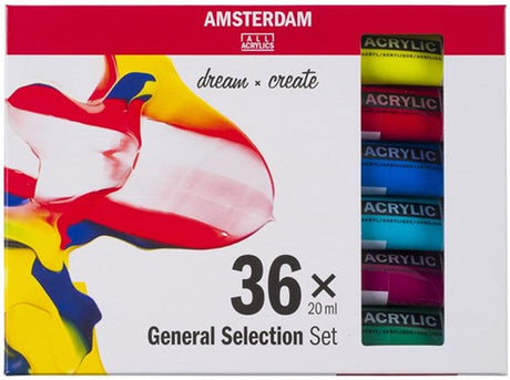 Bruynzeel amsterdam standard serie akrylmaling generelt udvalg sæt 20ml, 36stk.