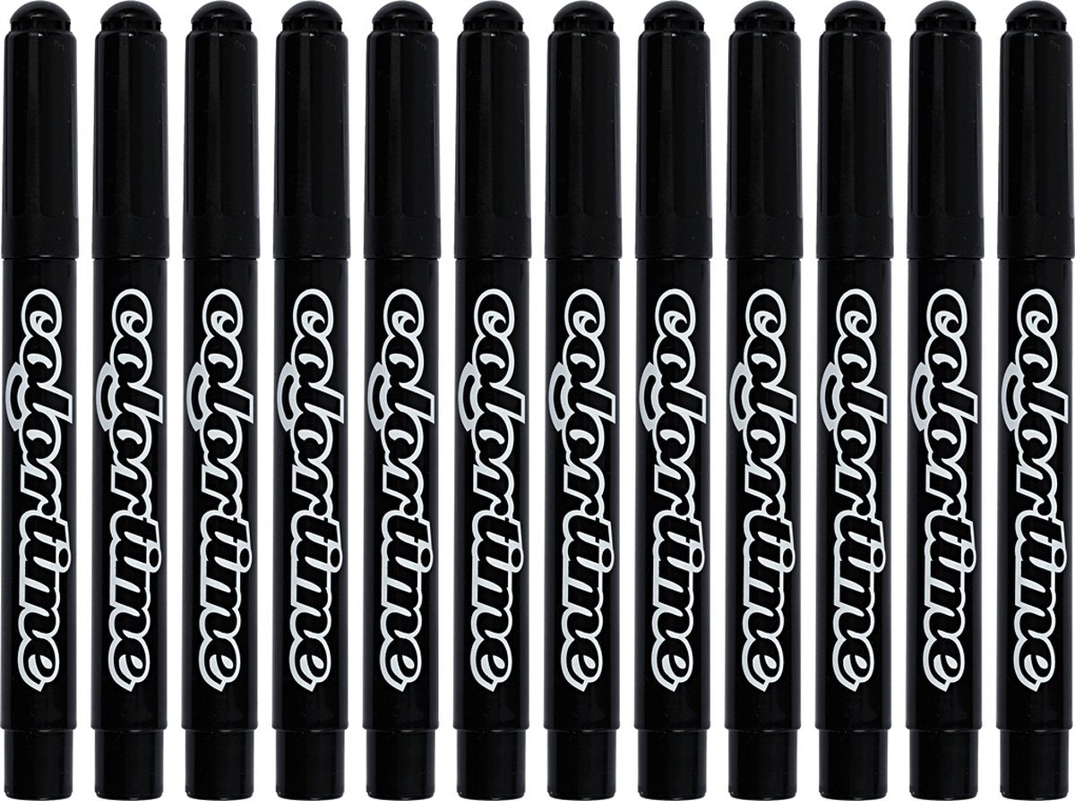 Colortime sorte jumbo tuscher, 12 stk.