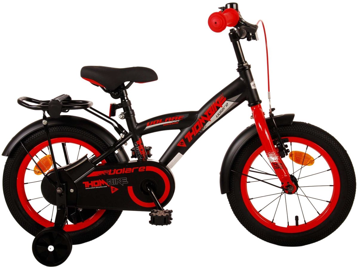 Volare Thombike børnecykel - drenge - 14 tommer - sort rød
