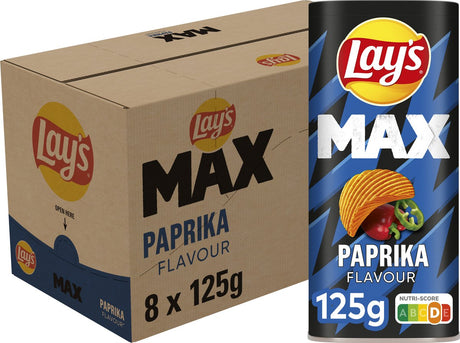 Lay's max paprika snackbox - chips - 8 x 125 gram