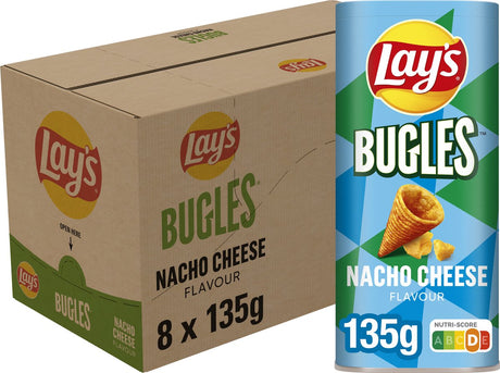 Lay's bugles nacho ost snack æske - chips - 8 x 135 gram