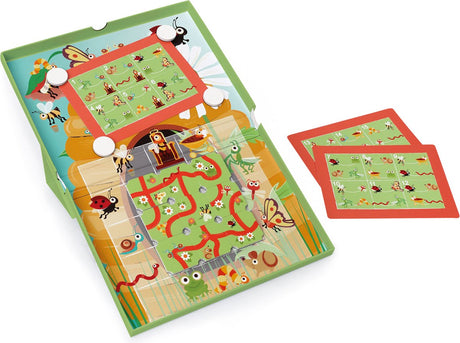 Scratch magnetisk spil - havelabyrint - 25,5x38x2cm - med 20 udfordringer og 2 niveauer - 5 år