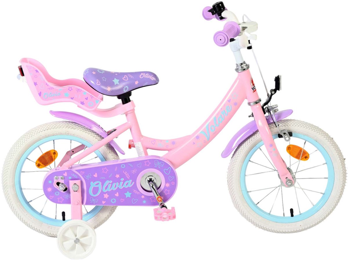 Volare olivia børnecykel - piger - 14 tommer - pink