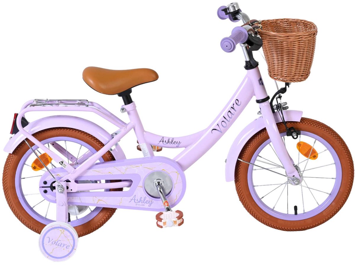 Volare ashley børnecykel - piger - 14 tommer - lilla