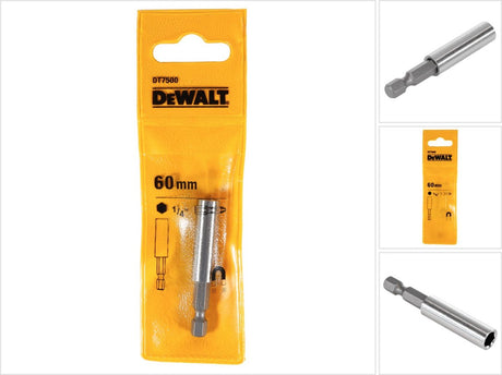 Dewalt tilbehør 60 mm skruetrækker bitsholder til 25 mm skruetrækker bits, magnetisk - dt7500-qz