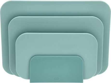 Rosti choptima skærebrætsæt 35,5 x 7 x 26,5 cm nordic green - plastik - 4 skærebrætter - tåler opvaskemaskine - med holder - køkken