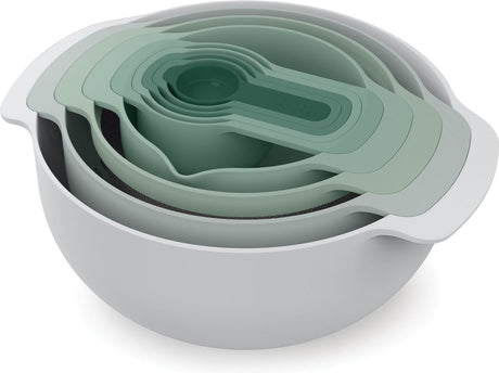 Joseph joseph editions sage nest 9 plus røreskåle - polypropylen - sæt med 9 dele - grågrøn