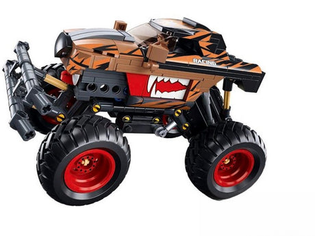 Sluban powerbricks monstertruck orange racing off-road byggelegetøj – byggelegetøj køretøj modelbygning – byggeboks med 269 byggeklodser – m38-b1160 – fra 6 år