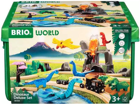 Ravensburger Brio World - 36104 luksussæt med dinosaurer | 45-delt sæt legetøjstog til børn fra 3 år og ældre