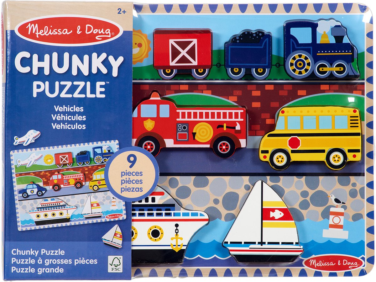 Melissa doug – wooden puzzle – vehicles