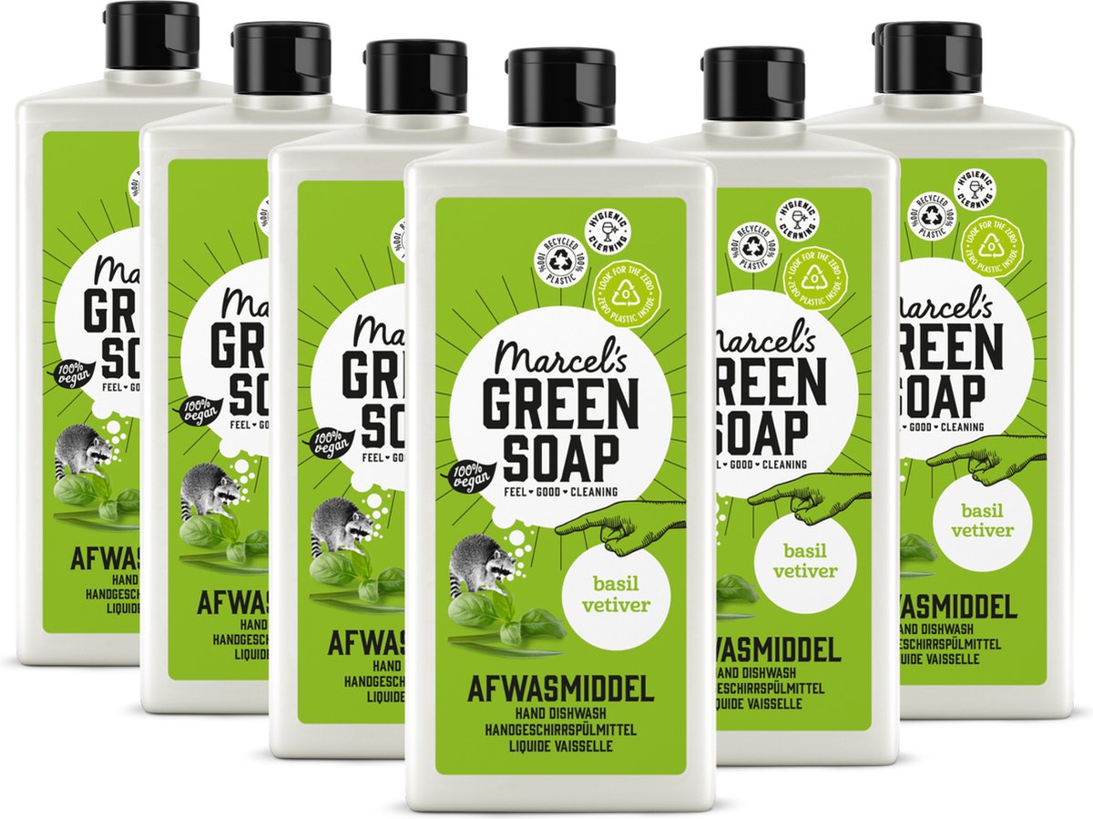 Marcel's green soap afwasmiddel - basilicum vetiver - 6 x 500ml