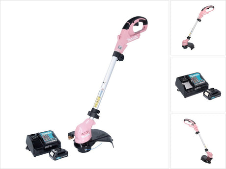 Makita ur100dsap | ledningsfri græstrimmer | lyserød | sæt