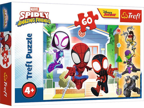 Trefl puslespil 60 brikker - spidey og hans vidunderlige ven forundrer legetøj.