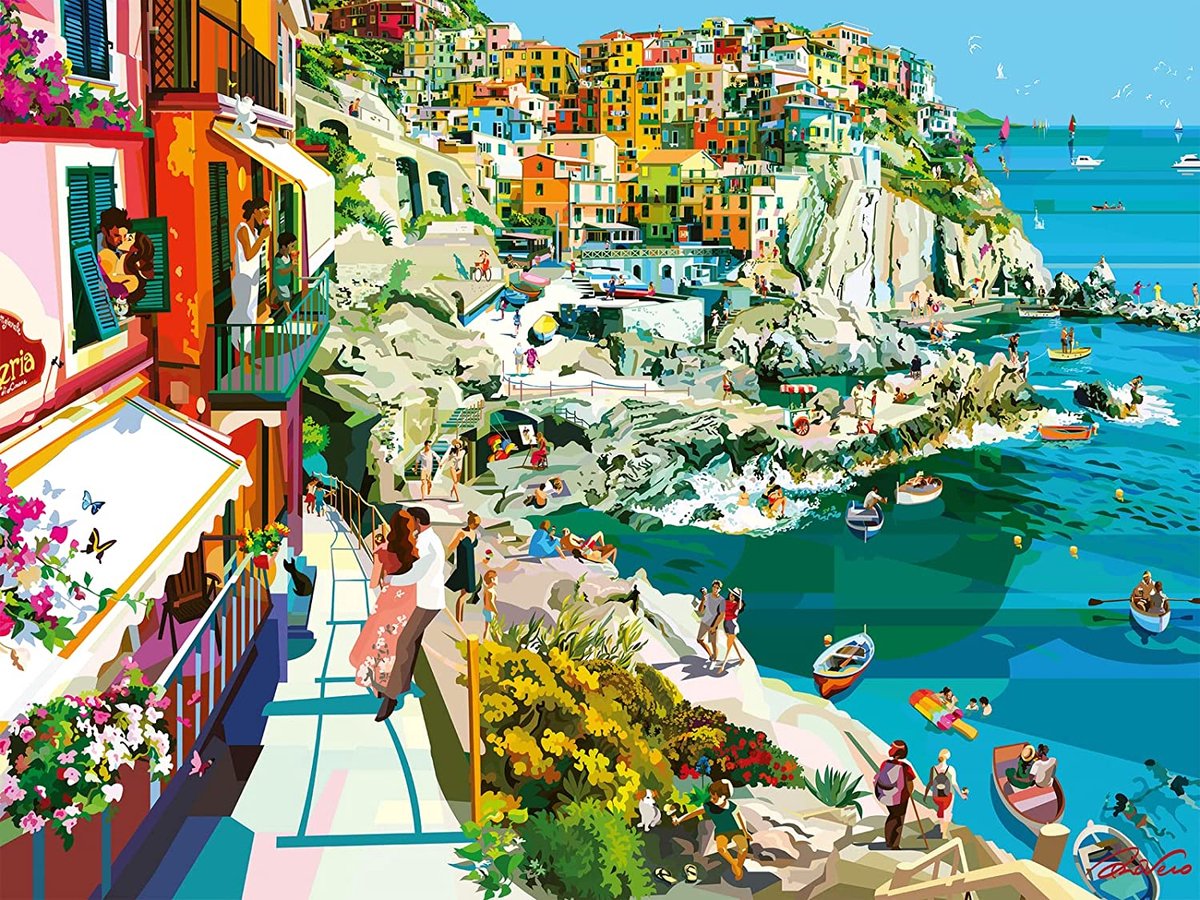 Ravensburger puslespil romantik i cinque terre - 1500 brikker.