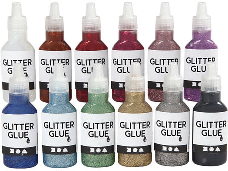 Creativ Company Glitter Lim forskellige farver, 12x25ml