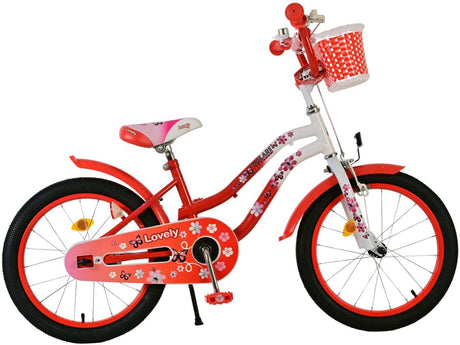 Volare dejlig børnecykel - piger - 18 tommer - rød hvid