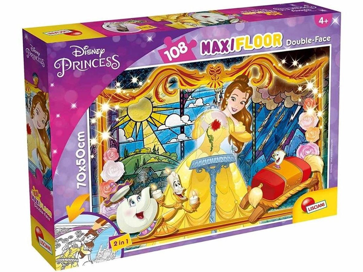 Lisciani disney puslespil df maxi floor 108 skønheden og udyret