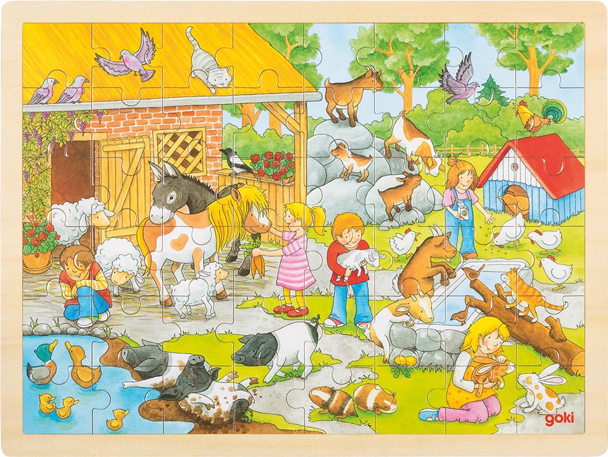 Goki puslespil, børnezoo. 48 stk. 3+