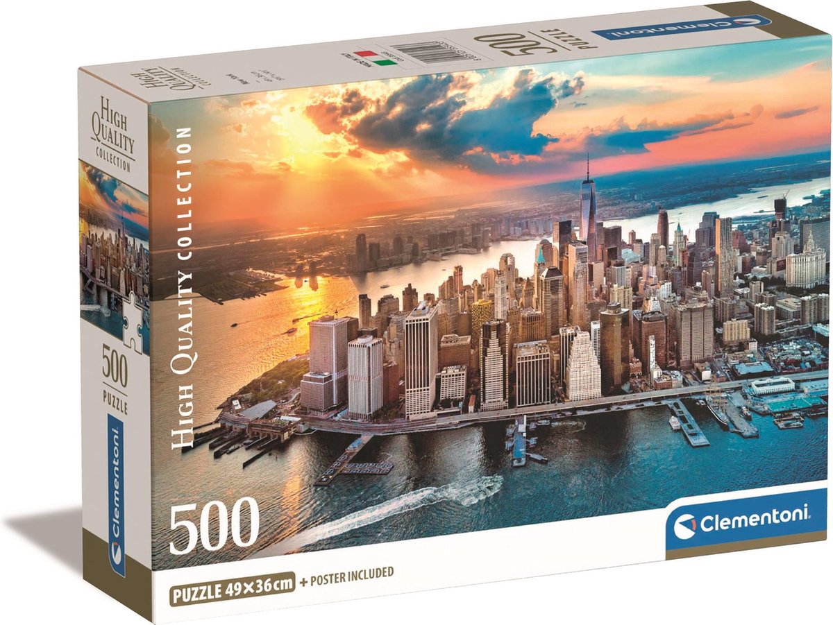 Clementoni - puslespil - 500 brikker - new york - puslespil til voksne - samling af høj kvalitet