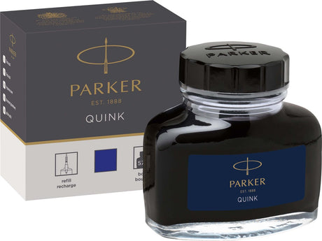 Parker fyldepen blækflaske | blå quink blæk | 57 ml skriveblæk til fyldepen