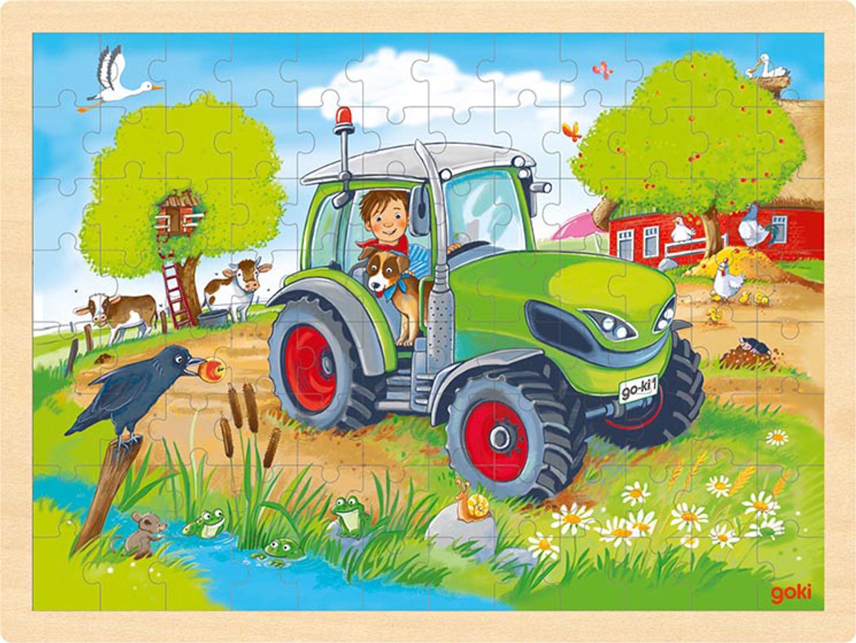 Goki Wooden Jigsaw Puzzle Tractor, 96 ..