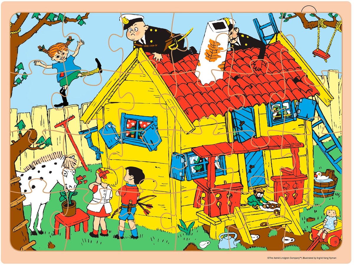 Barbo legetøj Pippi træindrammet puslespil - FSC (8602)