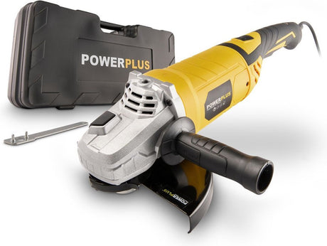 Powerplus elektrisk vinkelsliber powx0618 - 2500w slibemaskine - slibeskive 230mm ᴓ, kompakt elværktøj