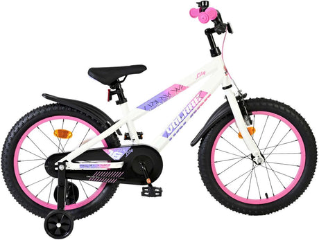 Volare lily børnecykel - piger - 18 tommer - hvid pink lilla