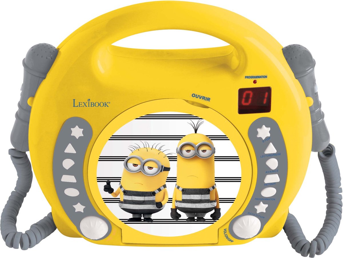 Lexibook the Minions bærbar CD-afspiller med 2 syng-med-mikrofoner