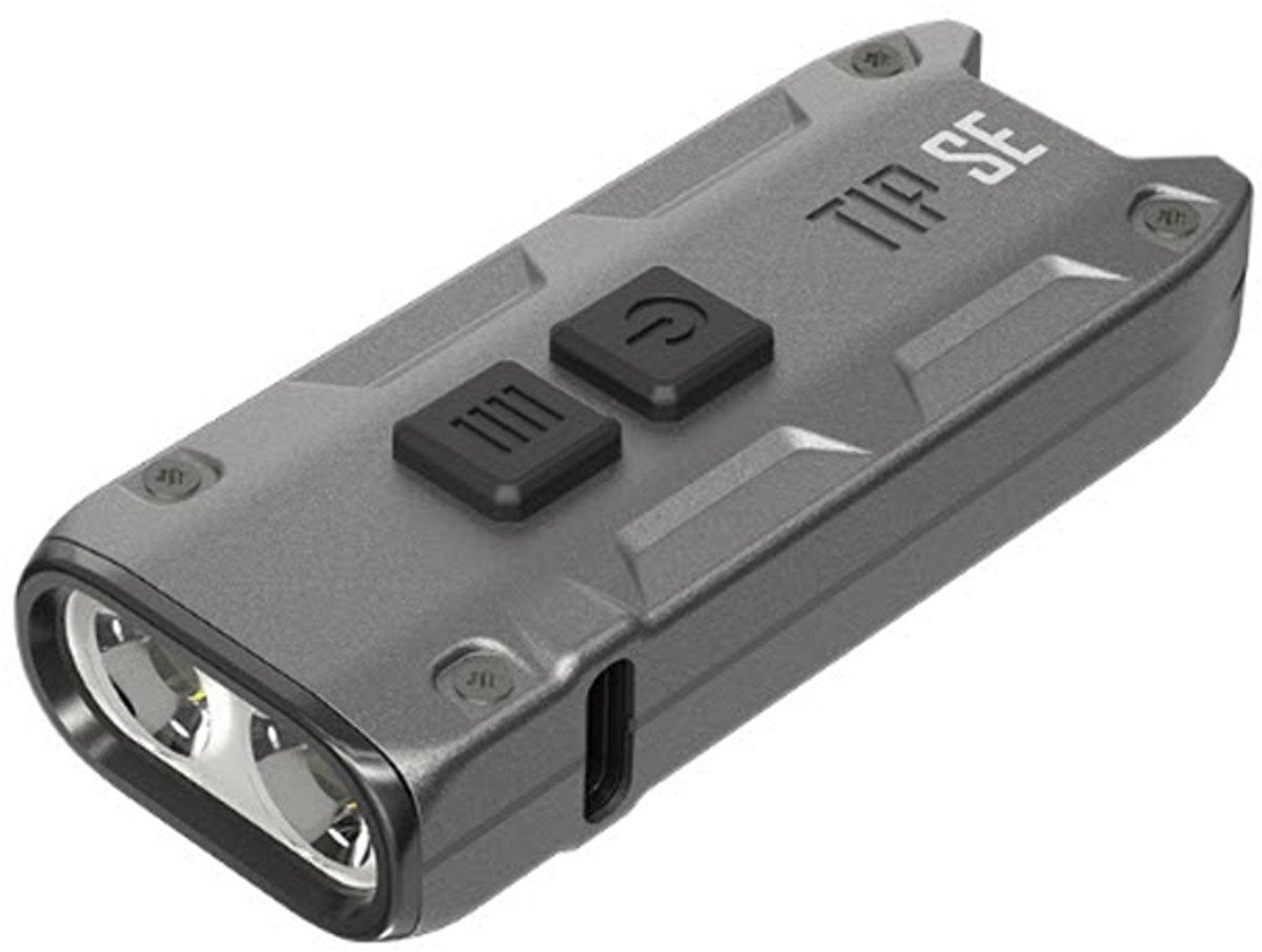 Nitecore tip se genopladelig nøglering lampe - metallic sort