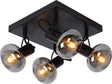 Lucide madee - plafondspot (plafondlamp) - 4xe14 - zwart