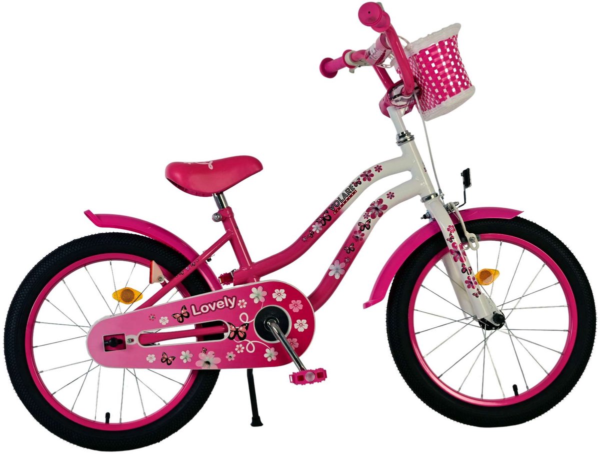 Volare dejlig børnecykel - piger - 18 tommer - pink hvid