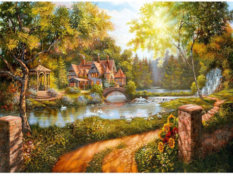 Ravensburger puslespilshytte ved floden - 500 brikker.
