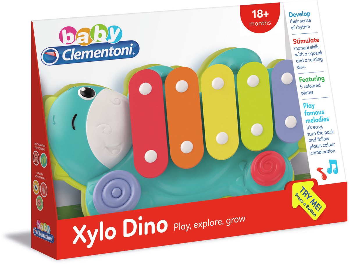 Clementoni baby - xylo dino, legetøjsinstrument