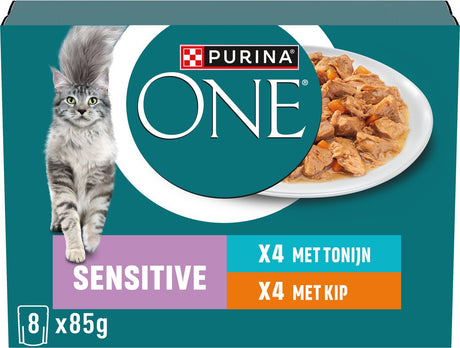 Purina one sensitive - våd kattefoder - kyllingetun - 40 x 85 g