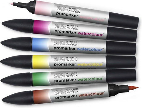 Winsor Newton akvareltusch - penselsæt - blomstertoner - 6 stk