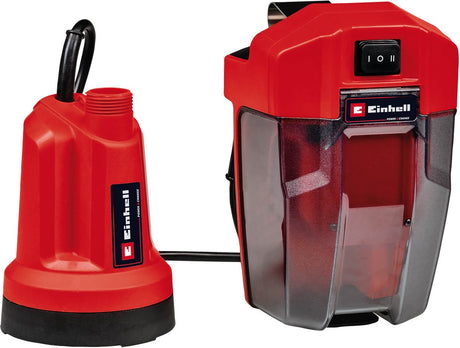 Einhell batteri dykpumpespænde 18 ll li solo - power x-change - 18 v li-ion - 4.500 l h - max. hoved: 8 m - max. nedsænkningsdybde: 4 m - sug op til: 1 mm - strømkabel: 5 m - ekskl. batteri og oplader