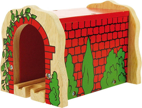 Bigjijgs bigjigs træskinner - rød tunnel