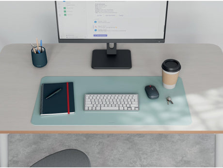 Leitz stor bordplade 80×40 cm – skridsikker – bordmåtte – vandtæt – til tastaturmus – mint