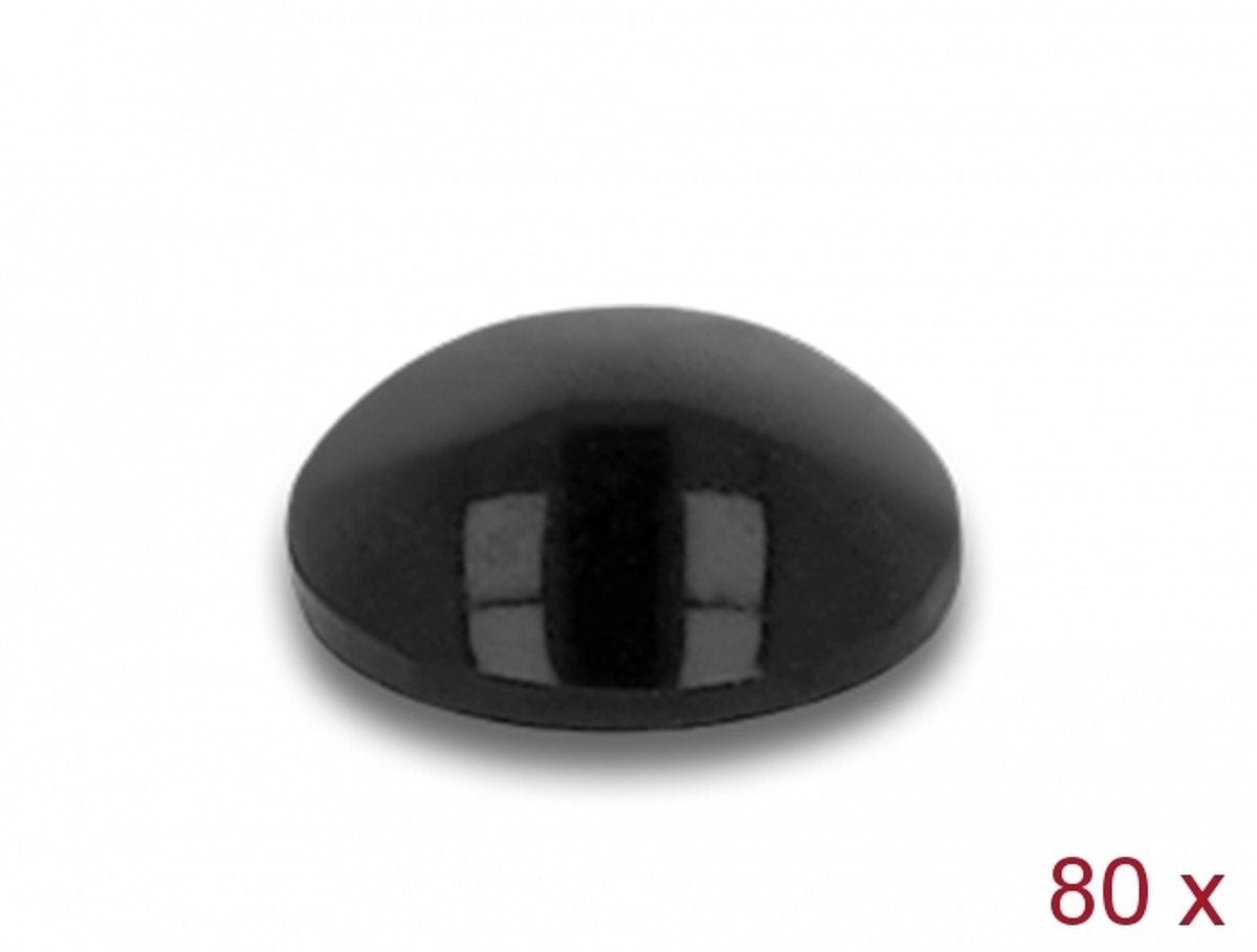 Delock gummifødder runde selvklæbende 6 x 2 mm 80 stk sort