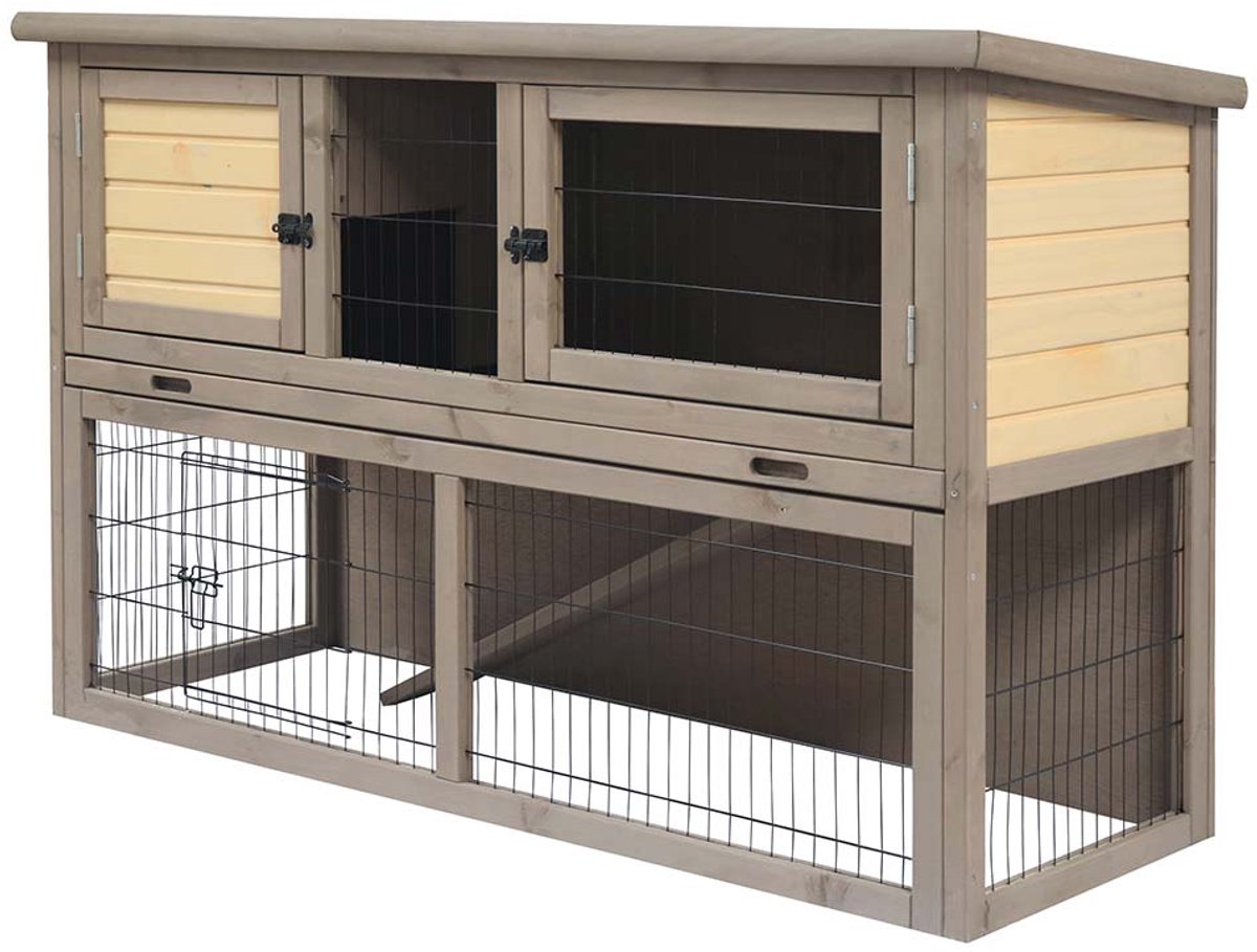 Duvo plus skov kaninhytte bel-étage country fsc 136,5x50x85cm grå beige