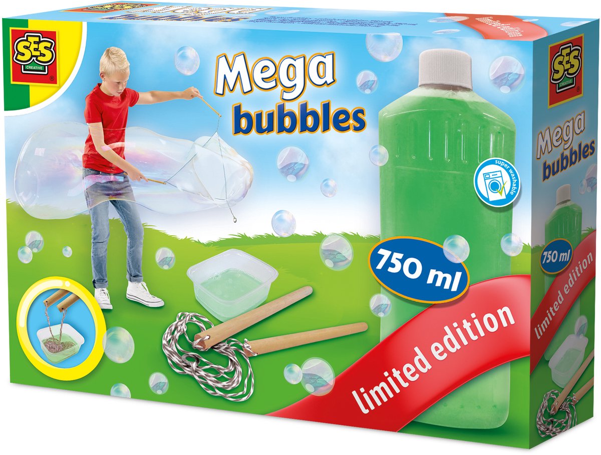 Ses kreative mega bobler - bobleblæser refill - flydende - let vaskbar - til børn fra 5 år - 750 ml