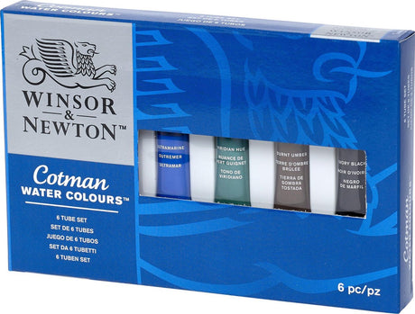 Winsor Newton Cotman akvarelsæt 6 rør 8ml