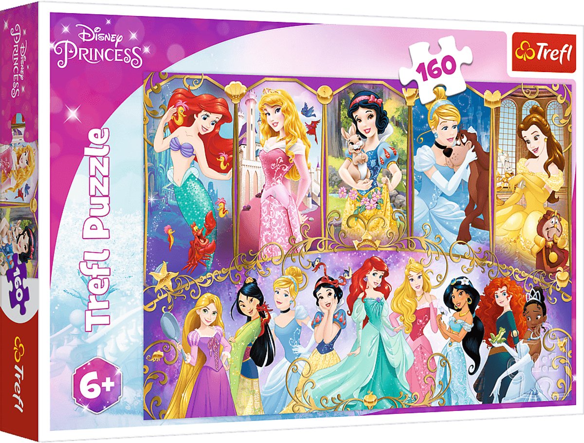 Trefl disney prinsessepuslespil - 160 brikker - pap - børnepuslespil.
